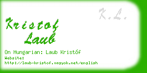 kristof laub business card